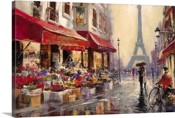 April in Paris, Large Solid-Faced Canvas Wall Art Print, Great Big Canvas