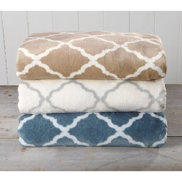 Great Bay Home Extra Soft Cozy Velvet Plush Printed Bed Sheet Set - Twin - Large Snowflake