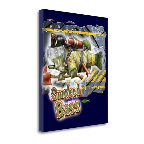 Smoked Bass by Jim Baldwin - Fine Art Giclee Print on Gallery Wrap Canvas, 23x22 x 29