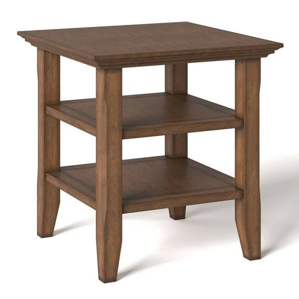 Wyndenhall Normandy Solid Wood 19 inch Wide Square Rustic End Table - 19 inch Wide - Rustic Natural Aged Brown