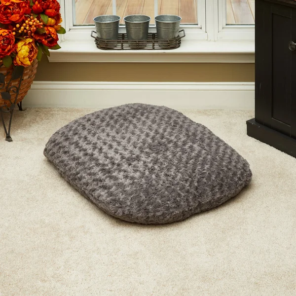 AJD Home 27x22 x 36x22 Medium Oval Soft Furry Pet Bed in Chocolate