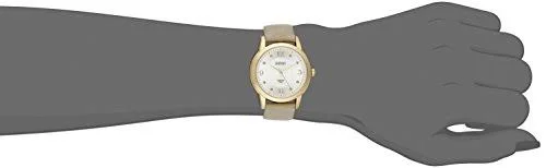 August Steiner Women's Quartz Diamond Accented Leather Strap Watch