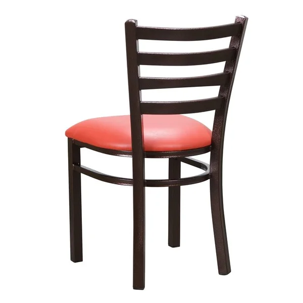 Linon Lassiter Metal Side Chair Set of Two in Antique Bronze and Red