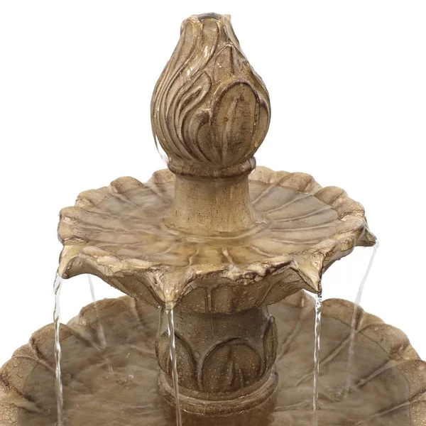 Sunnydaze Decor Classic Tulip 3-Tiered Outdoor Water Fountain - Light Brown