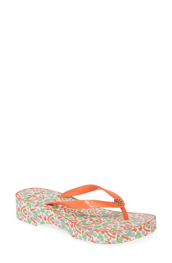Tory Burch Women's Cutout Wedge Flip Flops