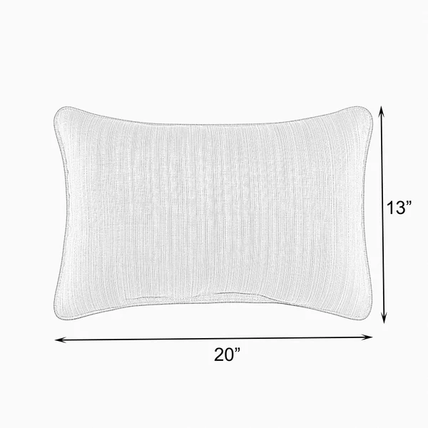 Humble and Haute Sunbrella Canvas Natural, Rust Flange Indoor/ Outdoor Pillows, Set of 2, Size: 13 x 20, Beige