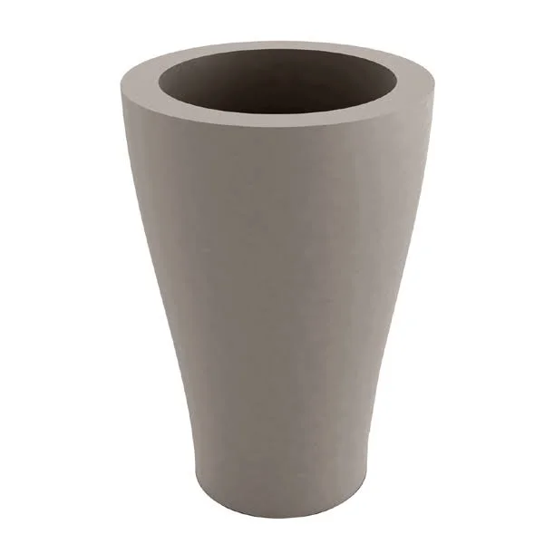 Curvada Resin Pot Planter Vondom Color: Taupe - Size: 33.5x22 H x 17.75x22 W x 17.75x22 D
