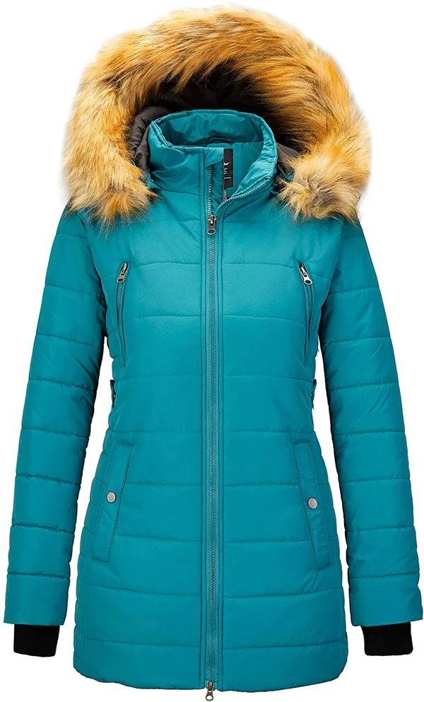 Women's Warm Winter Coat Teal Blue - Small