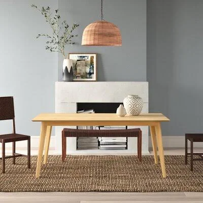 Dolly Dining Table Langley Street Table Top Color: Natural - Table Base Color: Natural
