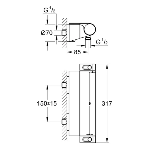 Grohe Grohtherm 2000 - Thermostatic Shower Mixer DN 15 34469001