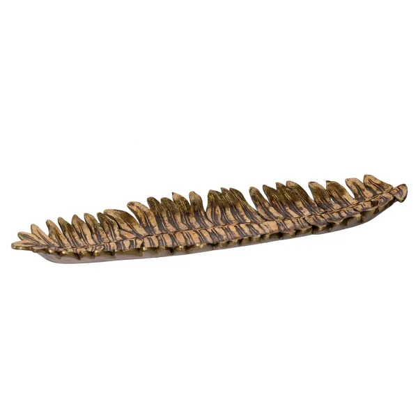 Au0026B Home 76824 Leaf Gold Tray