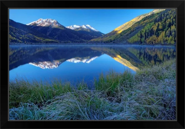 USA, Colorado, San Juan Mountains, Frosty Morning at Crystal Lake, Black Framed Wall Art, 30x20, Great Big Canvas