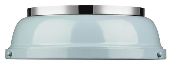 Golden 3602-14 CH-SF Duncan - Two Light Flush Mount Seafoam Glass Chrome Finish