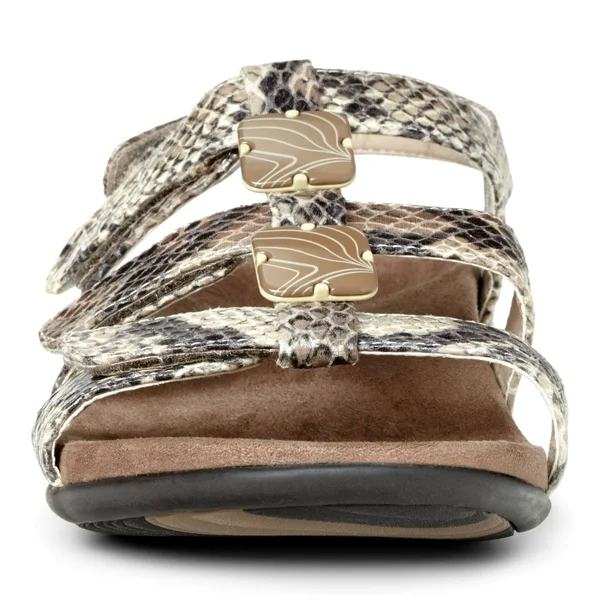 Vionic Women's Amber Adjustable Sandal Natural Snake 7 - M