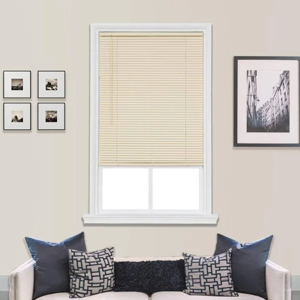 Cordless 1 inch Duplex Room Darkening Mini Blind - 49 in. W x 64 in. L - Ivory, Multiple Sizes, Size: 49 inch W x 64 inch Large