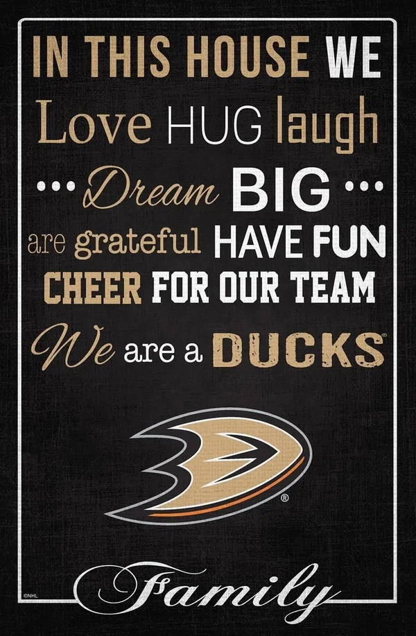 Anaheim Ducks 17x22 x 26x22 in This House Sign