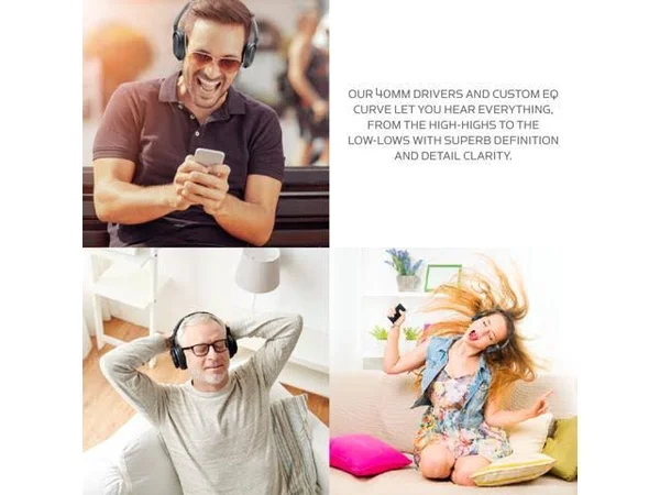 Miccus Wireless Bluetooth V4.2 Over Ear Headphones with Mic - aptX Headset Low