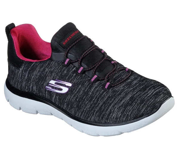 Skechers Women's Summits - Quick Getaway Sneaker Black/Pink - 9.5