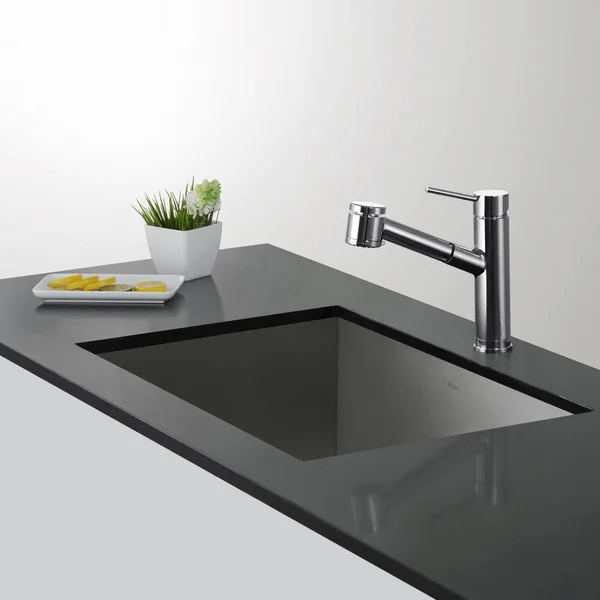Kraus KPF-2610SFS Spot Free Oletto Single Handle Pull Out Kitchen Faucet in all-Brite Stainless Steel