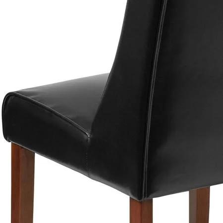 Flash Furniture 2 Pk. Hercules Preston Series Black Leather Tufted Parsons Chair
