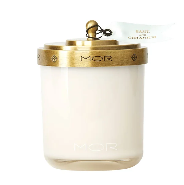 Mor Scented Home Library Basil and Geranium Fragrant Candle 13.4oz
