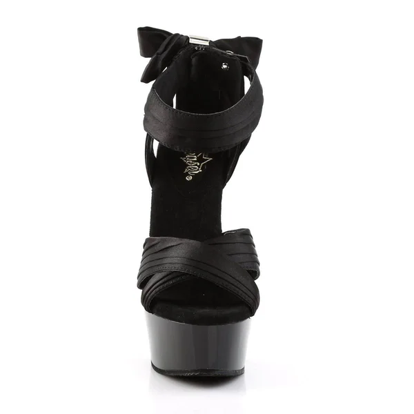 Pleaser - DELIGHT-668 8 - Black Satin/Black