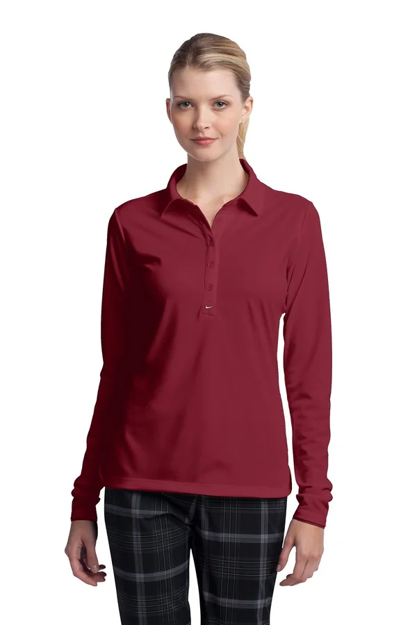Nike Ladies Long Sleeve Dri-Fit Stretch Tech Polo. 545322 (Varsity Red) XL
