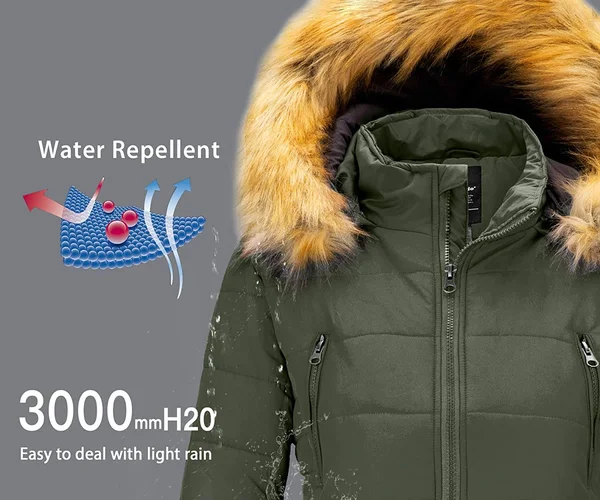 Women's Warm Winter Coat Teal Blue - Small