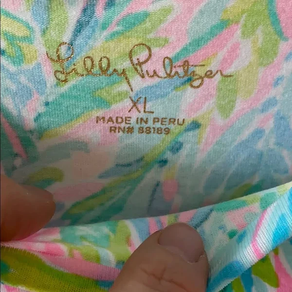 Lilly Pulitzer Womens Finn Top (Multi Unicorn of The Sea) (Size XL)