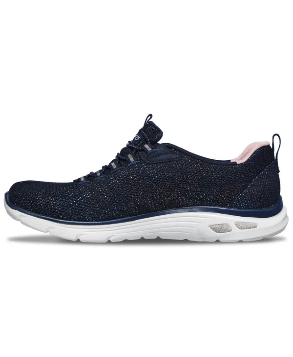 Women's Skechers Relaxed Fit Empire D&Lux Charming Grace Sneaker, Adult, Size: 5.5, Navy/Rose Gold