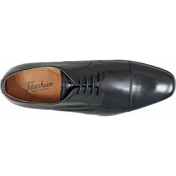 Florsheim Men's Postino Cap Toe Oxford - Size: 7, Black Smooth Leather