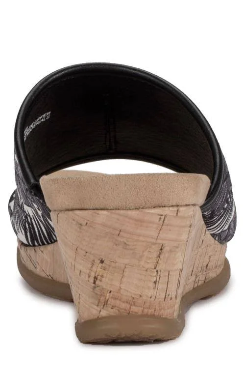 Baretraps Flossey Wedge Sandal Slides - Black/White - Size 11M