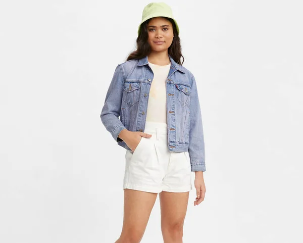 Levi&s Ex-Boyfriend Denim Trucker Jacket - Size X-Small in Across The Sky Trucker at Nordstrom