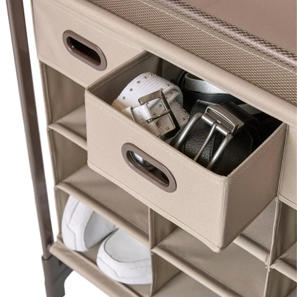 Neatfreak Maximize Stackable 16-Cubby Shoe Organizer with 4 Drawers