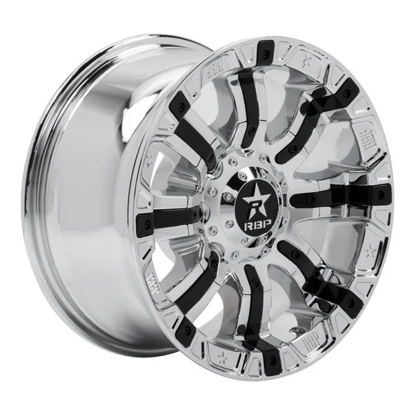 RBP 94R Chrome & Black Wheels - 94R-1810-82-25C in Chrome with Black Inserts, 6 x 139.70mm Single Bolt Pattern, 18x22 x 10x2