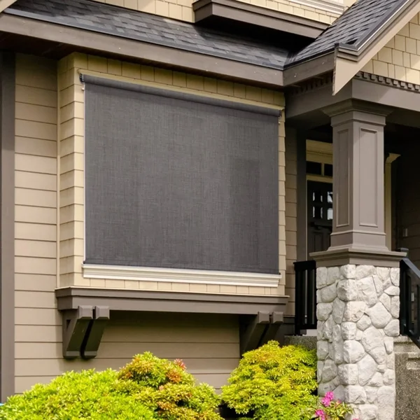 Keystone Fabrics UP77.68.55 72 x 96 in. Regal Cordless Outdoor Sun Shade with Hand Crank - Hazelnut