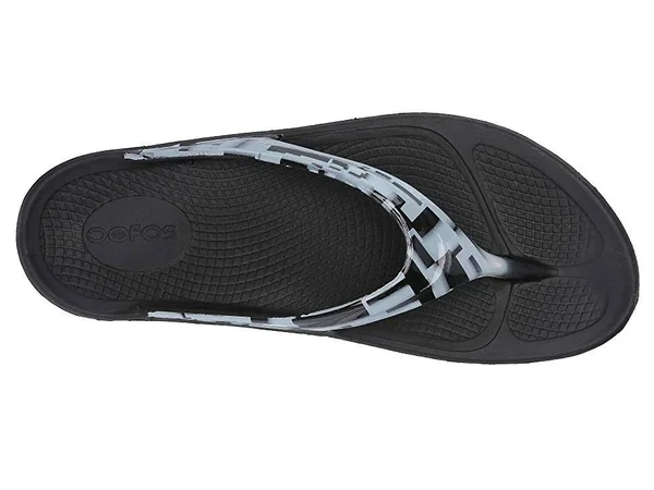 OOFOS OOlala Luxe (GEO Black/White) Women's Sandals