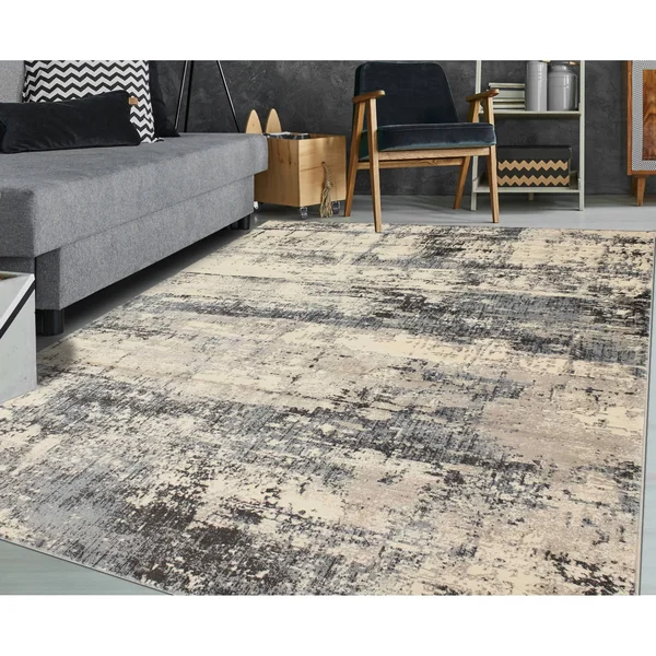 Noori Rug Lagoon Don Abstract Rug - 3&3x22 x 5&3x22 - Beige/Navy