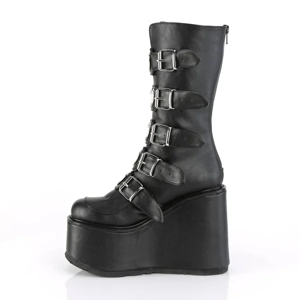 Women's Demonia Swing 230 Platform Mid-Calf Boot - Size: 7, Purple