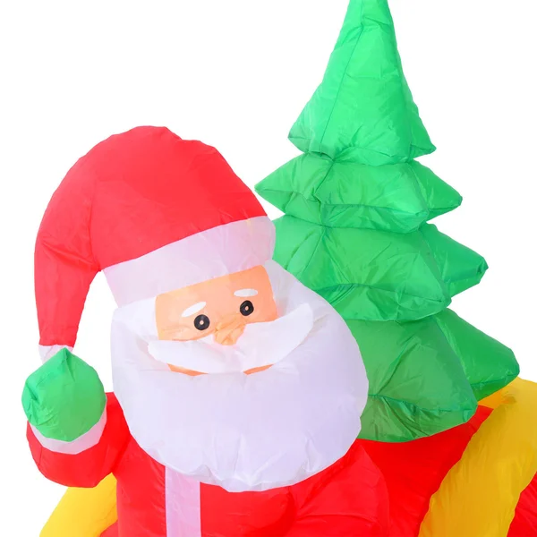 Homcom Inflatable LED Lit Christmas Santa and Reindeer Lawn Yard Decoration