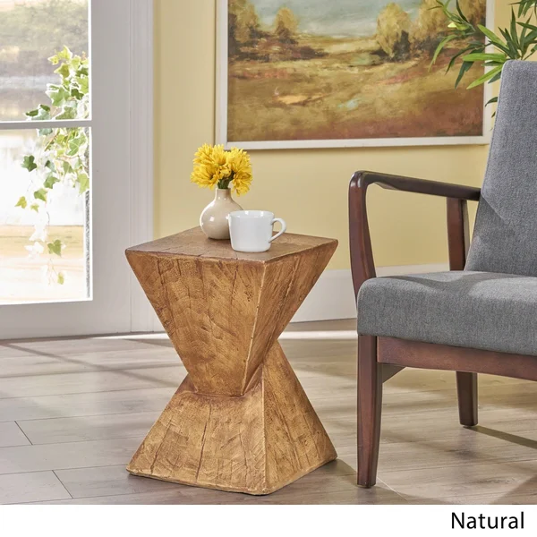 Atlas Light-Weight Concrete Side Table by Christopher Knight Home - Natural