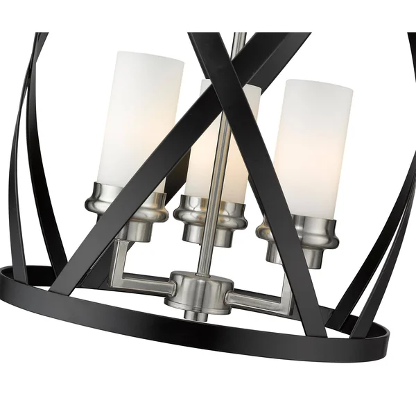Z-Lite-481P14-MB-BN-Malcalester - 3 Light Pendant Matte Black/Brushed
