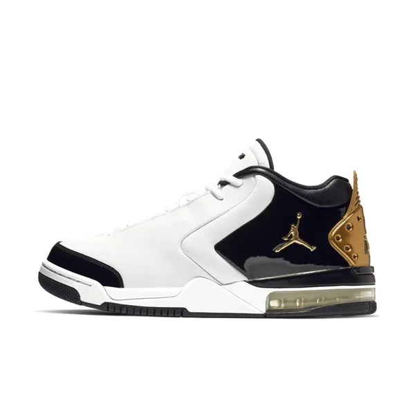 Jordan Air Big Fund Premium White Metallic Gold Black Mens Basketball Shoes, Men's, Size: 9.5
