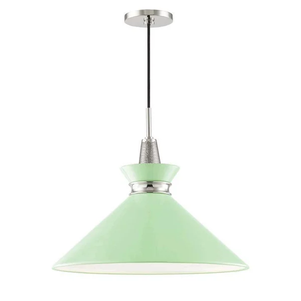 Mitzi H251701L-AGB/PK - Kiki 1 Light Large Pendant, Aged Brass/Pink