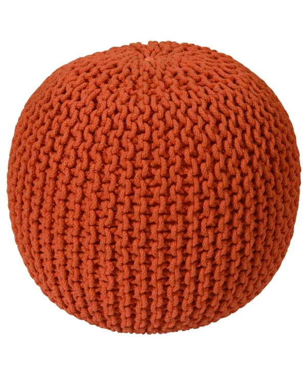 Pouf Ottoman Cotton Rope Green 16-Inch, 18 x 18 x 16