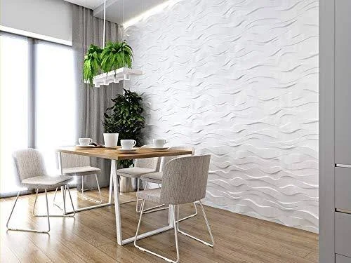 A La Maison Ceilings Zephyr 3/4 in. x 23-1/2 in. x 23-1/2 in. Seamless Foam Glue-Up Wall - White