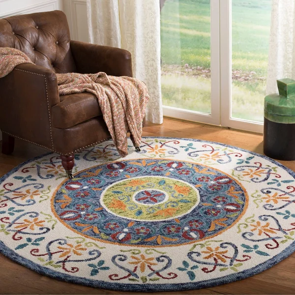 Safavieh Novelty 601 Rust - Ivory 5& x 5& Round Rug