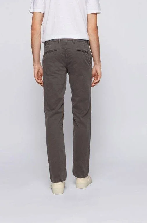 Hugo Boss - Slim Fit Casual Chinos in Brushed Stretch Cotton - Charcoal