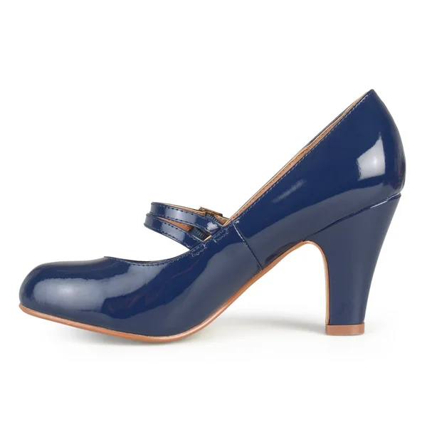 Journee Collection Women's &WENDY-09& Mary Jane Faux Leather Pumps - 7 - Blue