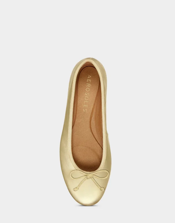 Aerosoles Women's Platinum Homerun Ballet Flat, Size: 10.5, Gold Metallic Leather